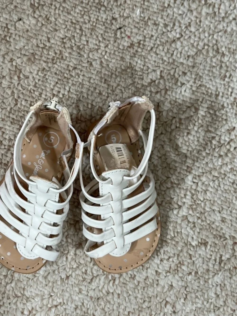 White Girls' Strappy Gladiator Sandals
